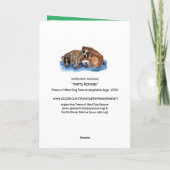 レスキューお洒落ドッグの水色クリスマスカード サンキューカード (裏面)