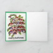 レスキューお洒落ドッグの水色クリスマスカード サンキューカード (内部)