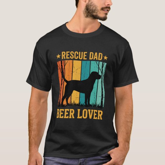 レスキューお父さん ビール愛好家 ヴィンテージ ドッグ Tシャツ (正面)