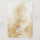 レスキューにふたりで、ウォーターカラーの消防車 2歳の誕生日 招待状 (裏面)