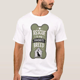 レスキューは私の一番好きな犬種 | 保護犬を愛する人向けのデザイン Tシャツ