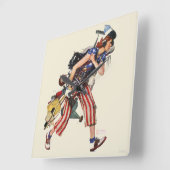 レスキューへロージー スクエア壁時計 (傾斜)