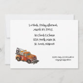 レスキュートラックの男の子の誕生日パーティー セーブザデート (裏面)