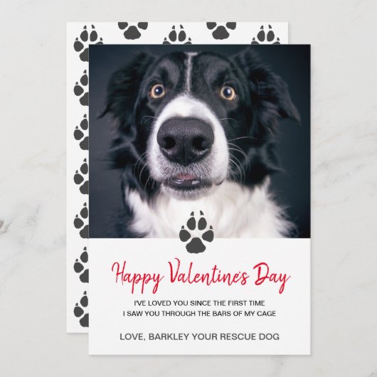 レスキュードッグのオリジナル写真バレンタインカード シーズンカード (正面/裏面)