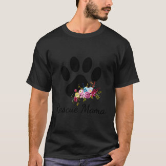レスキューママPawprintレスキュー犬ママ Tシャツ