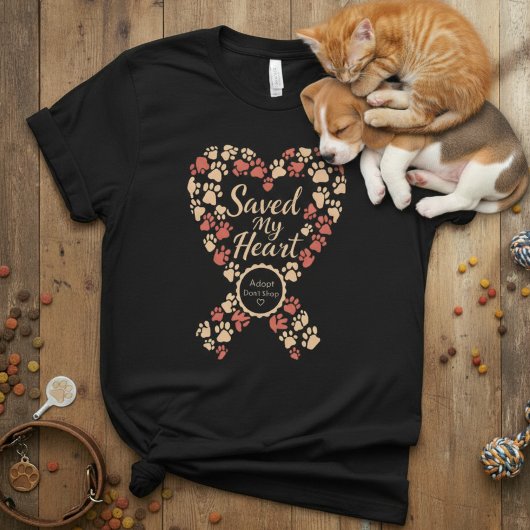 レスキューリボンハート — 愛をこめて里親になる Tシャツ