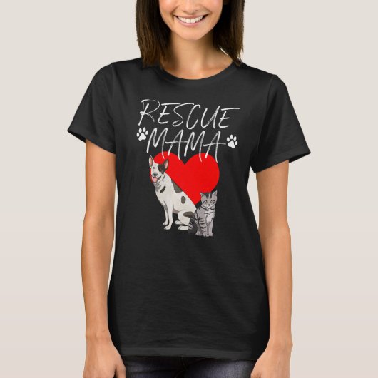 レスキュー保護ママ動物の愛 Tシャツ (正面)