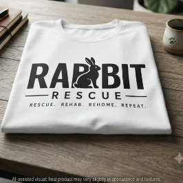 レスキュー愛に満ちた炭素色のウサギのシルエット Tシャツ
