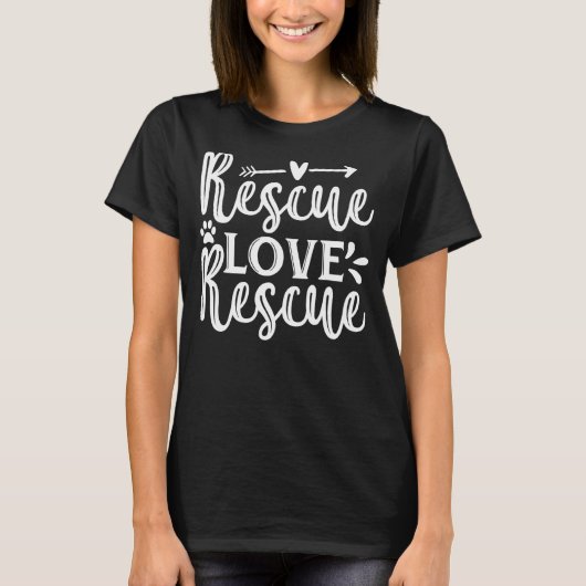 レスキュー愛レスキュー救助ペット養子犬シェルター Tシャツ (正面)