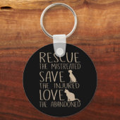 レスキュー救ラブ – かわいい動物レスキュー犬の猫愛 キーホルダー (正面)