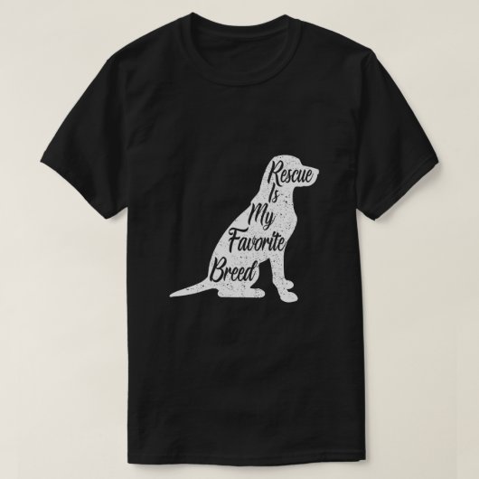 レスキュー犬お気に入りののシルエット Tシャツ (デザイン正面)