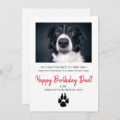 レスキュー犬からの犬の写真ハッピーバースデーパパ シーズンカード (正面/裏面)