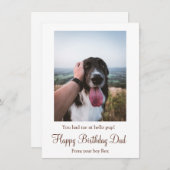 レスキュー犬からの犬の写真ハッピーバースデーパパ ノートカード (正面/裏面)