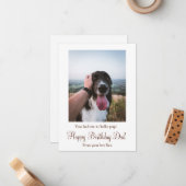 レスキュー犬からの犬の写真ハッピーバースデーパパ ノートカード (正面/裏面インサイチュ)