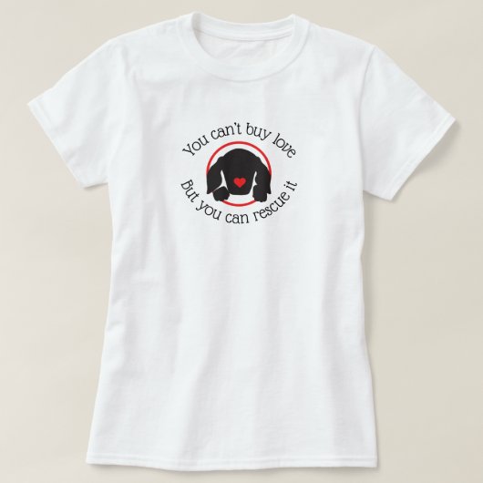 レスキュー犬の愛の女性の基本Tシャツ Tシャツ (デザイン正面)