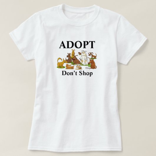 レスキュー犬のTシャツを買わない Tシャツ (デザイン正面)