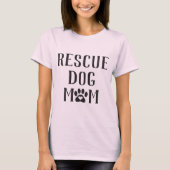 レスキュー犬ママハートポープリント Tシャツ (正面)