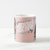 レスキュー犬ママ手プリントフォトコラージュ コーヒーマグカップ (中央)
