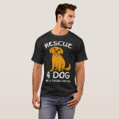 レスキュー犬店が動物を採用 Tシャツ (正面フル)