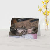 レスキュー犬標準、5" x 7"折り畳みグリーティングカード カード (黄色い花)