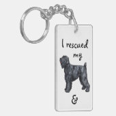 レスキュー黒テリアロシアのー キーホルダー (正面左)