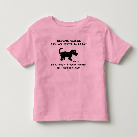 レスキュー黒犬シャツ トドラーTシャツ (正面)