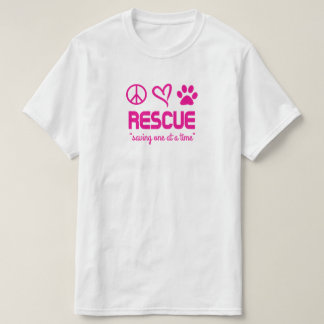 レスキュー「ひとりずつ救う」ユニセックスTシャツ(ピンク) Tシャツ