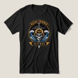 レスキュー・スイマー退役軍人ヘリコプター・エンブレム トライブレンドTシャツ