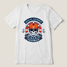 レスキュー・スイマー退役軍人 海事ドクロ トライブレンドTシャツ