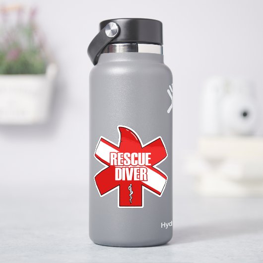 レスキュー ダイバー ステッカー 白文字 シール (HydroFlask)