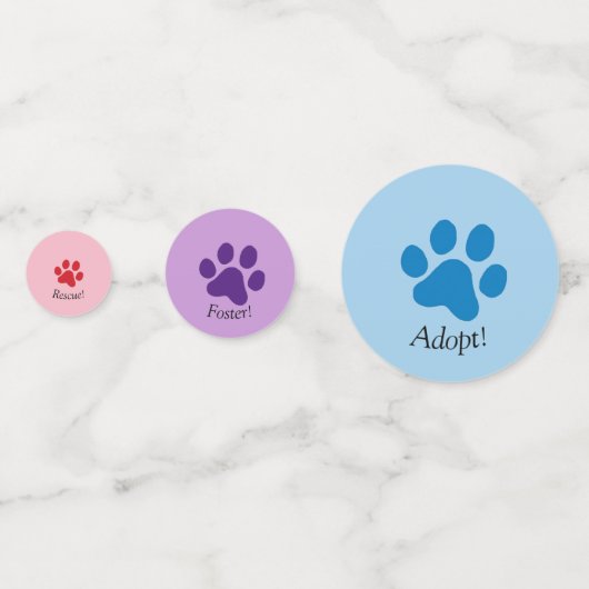 レスキュー、フォスター、カラー数々のの手のプリントを採用 コンフェッティ (正面)