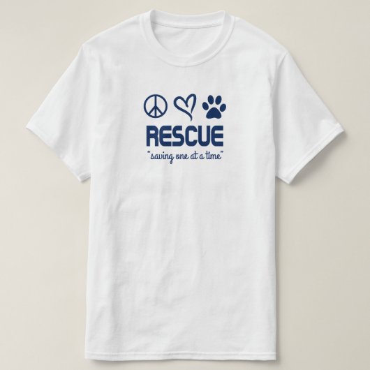 レスキュー "1 人ずつ救う" Tシャツ (デザイン正面)