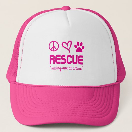 レスキュー "Saving One At A Time" ハット(ピンク) キャップ (正面)