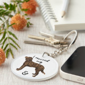 レスキューAmerican Waterスパニエル犬 キーホルダー (正面右)