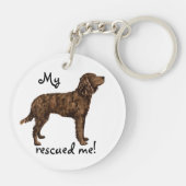 レスキューAmerican Waterスパニエル犬 キーホルダー (裏面)