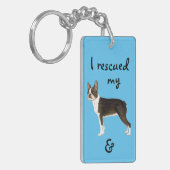 レスキューBoston Terrier Keychain キーホルダー (正面左)
