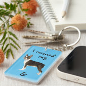 レスキューBoston Terrier Keychain キーホルダー (正面右)