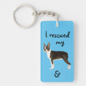 レスキューBoston Terrier Keychain キーホルダー (正面)