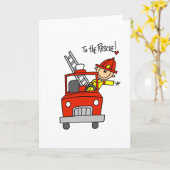 レスキューTシャツとギフトに消防士 カード (黄色い花)