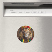 レスタファリア風の服装をした雄ライオン マグネット (インサイチュ (食洗機))