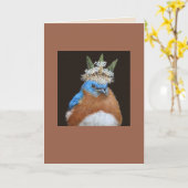 レスターの不機嫌そうな、青っぽいブルーバードカード カード (黄色い花)