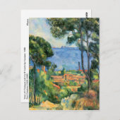 レスタークと城の眺めもしセザンヌ ポストカード (正面/裏面)