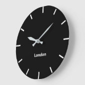 レスターブラック顔タイムゾーンニュースルーム壁 ラージ壁時計 (傾斜)