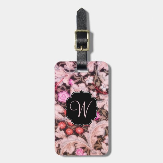 レスターヴィンテージフローラとモノグラム ラゲッジタグ (正面縦)
