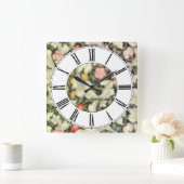 レスターヴィンテージフローラ スクエア壁時計 (ホーム)