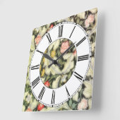 レスターヴィンテージフローラ スクエア壁時計 (傾斜)
