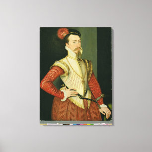 レスター、c.1のロバートDudleyの(1532-88年の)第1伯爵 キャンバスプリント