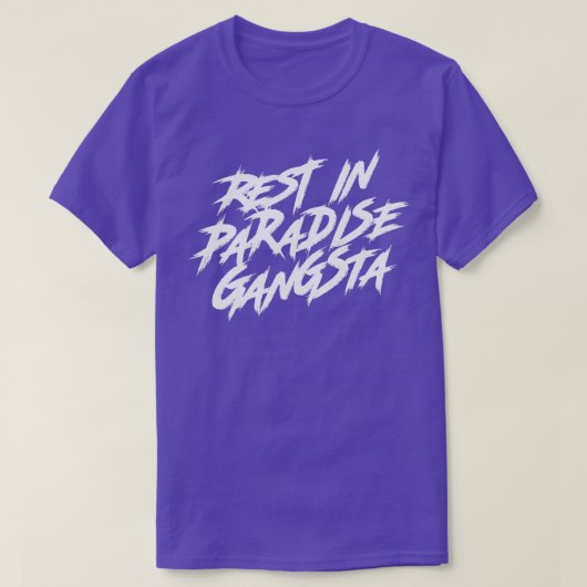 レストインパラダイスギャングホワイト文字 Tシャツ (デザイン正面)
