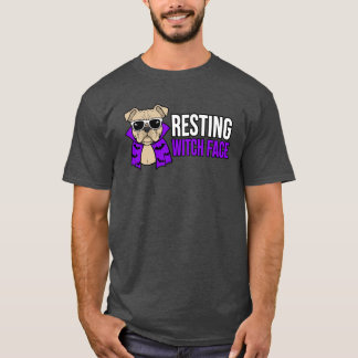 レストウィッチフェイス ブルドッグ ハロウィン ふざけた犬 ウィット Tシャツ