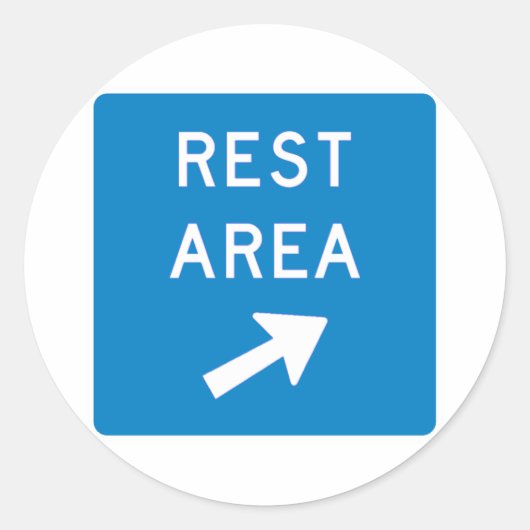 レストエリア高速道路標識 ラウンドシール (正面)